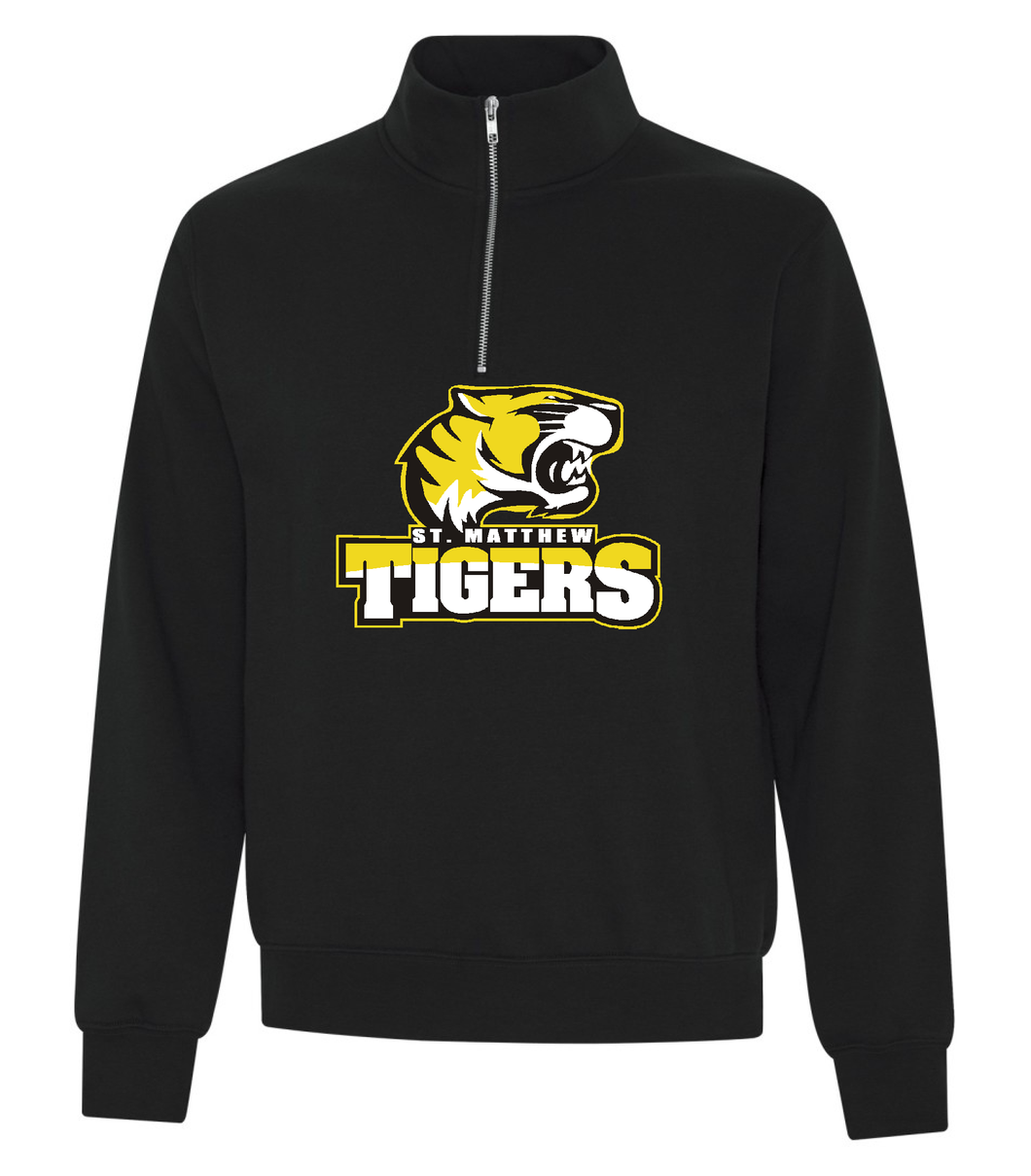 Adult Quarter Zip Sweater - St. Matthew High School (Tiger Front Logo)