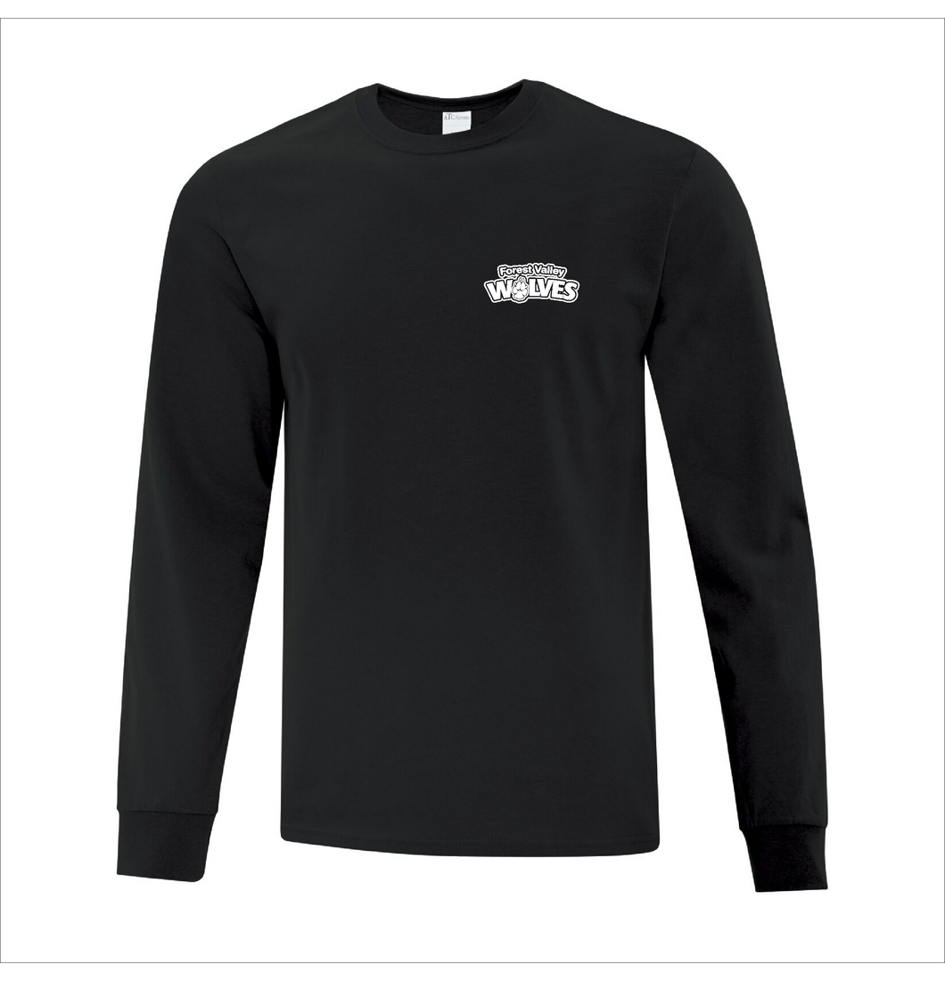 Black Adult Long Sleeve T-Shirt - Forest Valley Elementary School